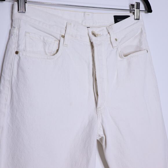 GOLDSIGN High Rise Straight Leg Jean Calla White Button Fly Casual Women's 26 - Picture 4 of 12